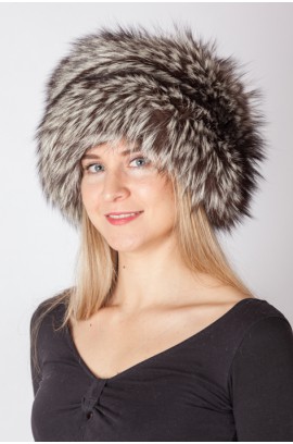 Silver fox fur hat